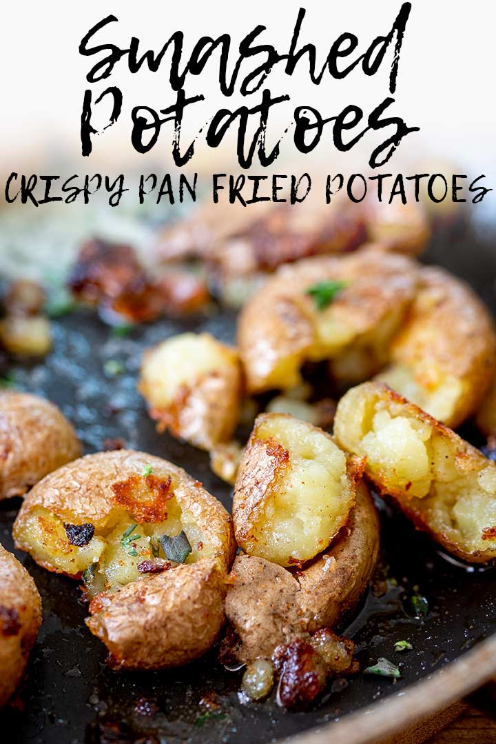 overhead view of fried potatoes with text at the top