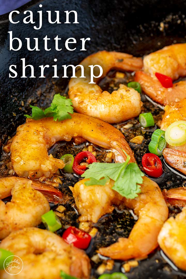 PIN IMAGE: shrimp in a pan with text in the top left