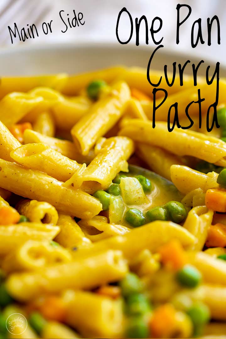 PIN IMAGE - Curry Pasta with text overlay