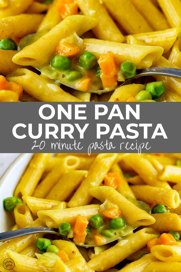 PIN IMAGE - Curry Pasta with text overlay