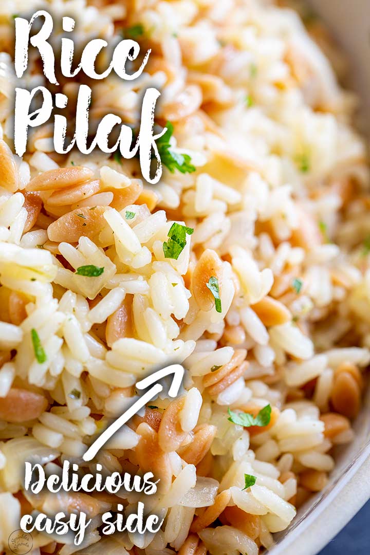 Pinterest Image - Orzo Pilaf with text overlaid