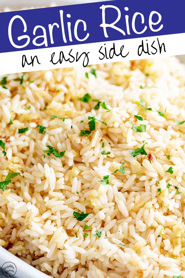 PIN IMAGE - garlic rice with text overlay