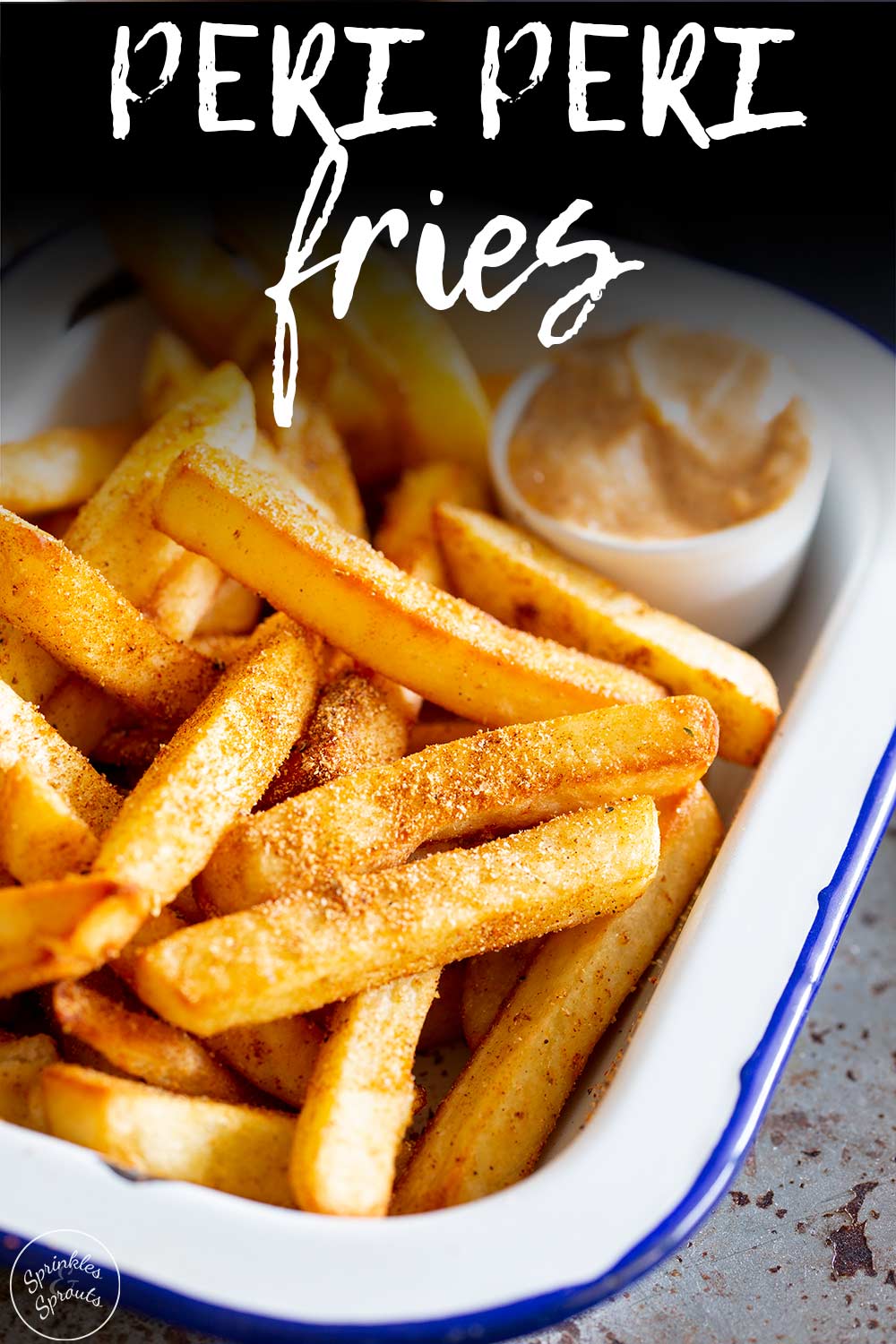 PINTEREST IMAGE - Peri peri fries with text overlay