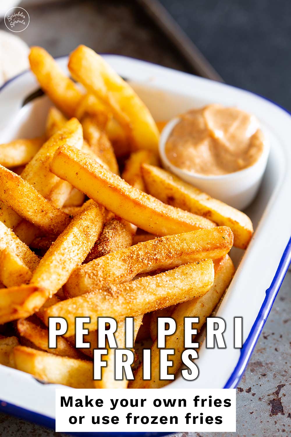 PINTEREST IMAGE - Peri peri fries with text overlay