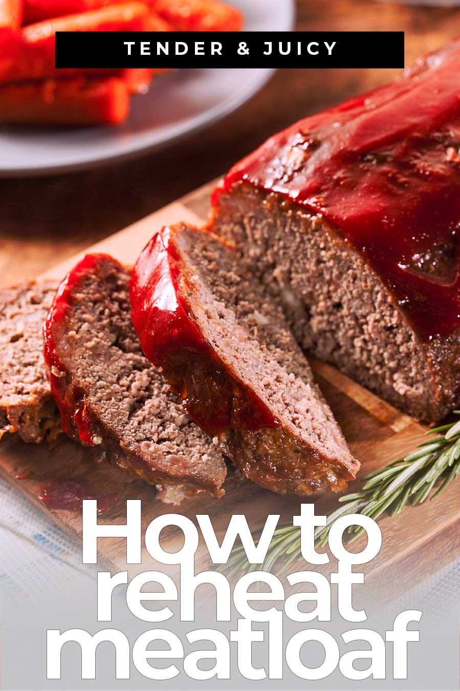 Pinterest image. Meatloaf picture with text overlay