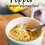 PINTEREST IMAGE - lemon pepper seasoning in a bowl with text overlay