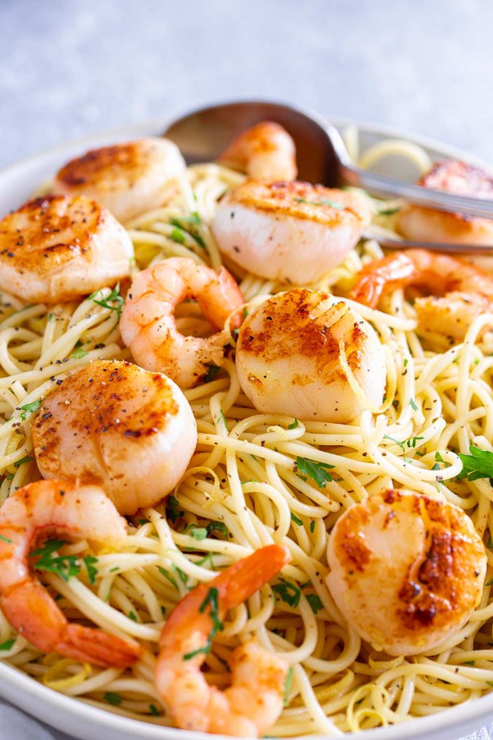 Shrimp and Scallop Pasta Sprinkles and Sprouts