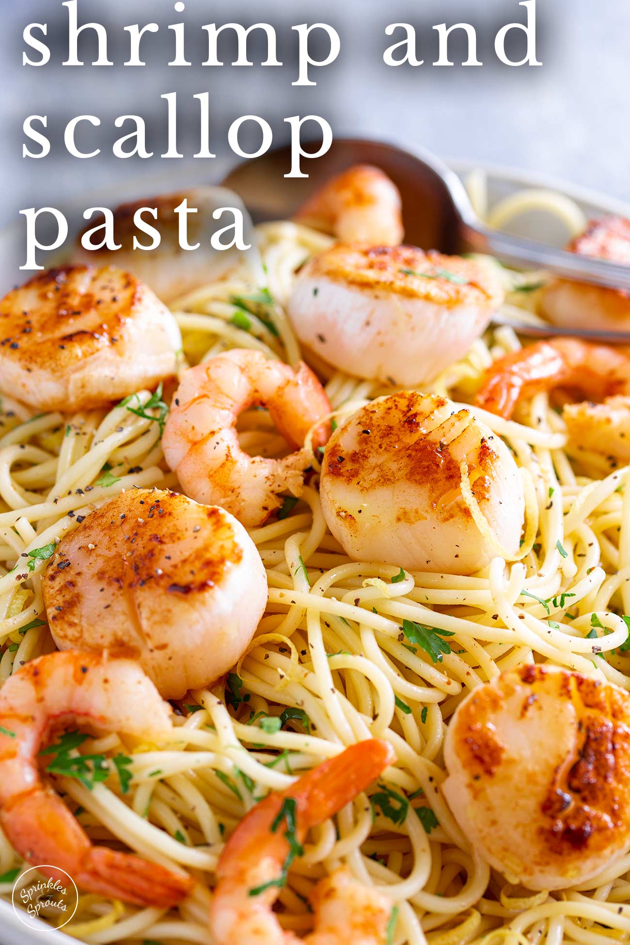Shrimp and Scallop Pasta - Sprinkles and Sprouts