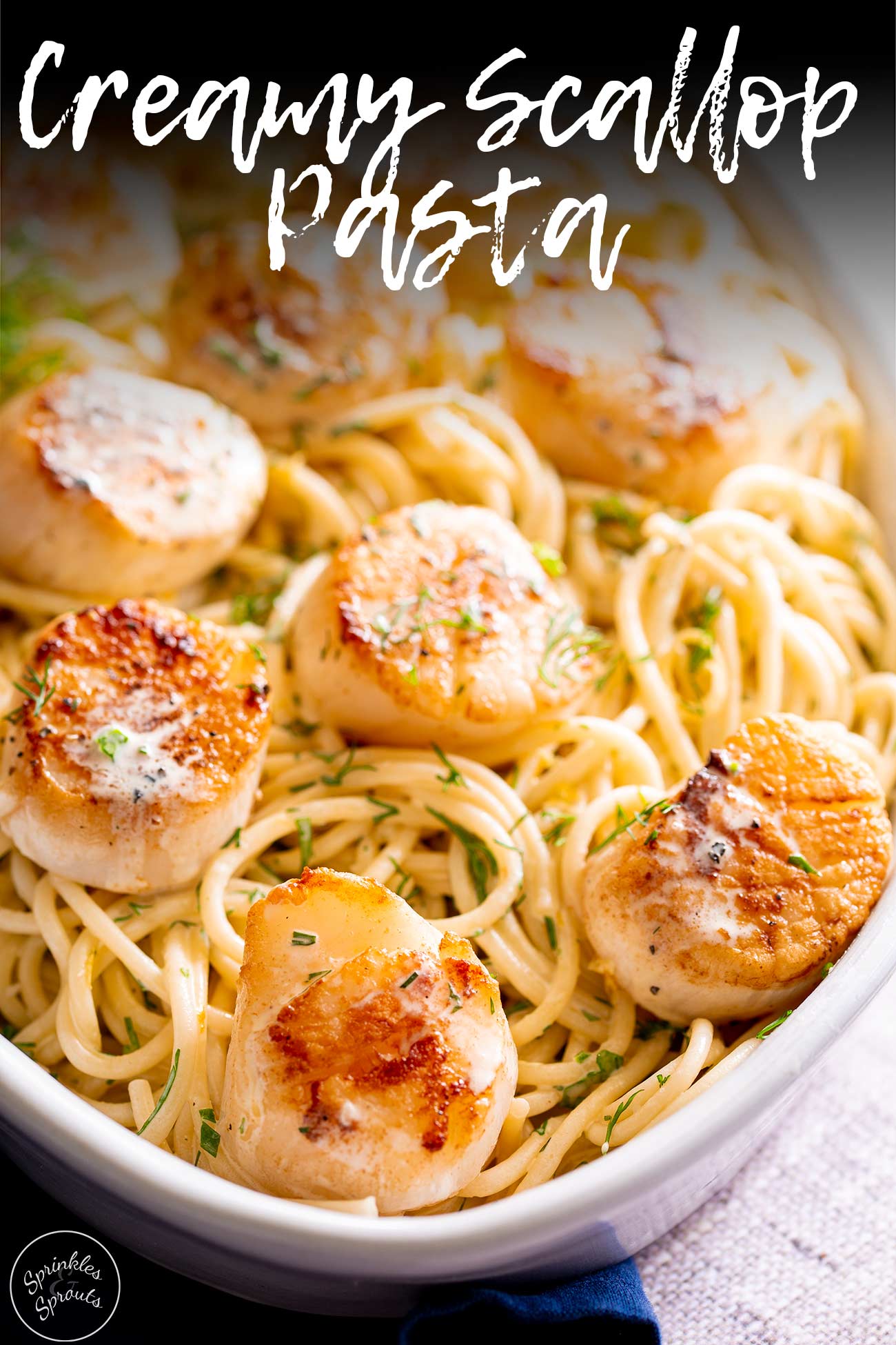 Creamy Scallop Pasta - Sprinkles and Sprouts