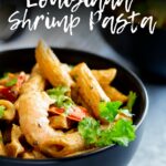 PINTEREST IMAGE - Louisiana Shrimp pasta with text overlay