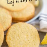 Pinterest Image: Lemon wafer cookies with text overlay