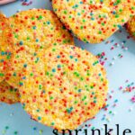 Pinterest Image: Sprinkle Cookies with text overlay