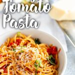 pin image: Spicy Tomato Pasta with text overlay