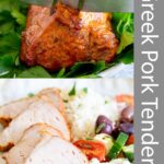 pin image- Greek Pork Tenderloin with text overlay