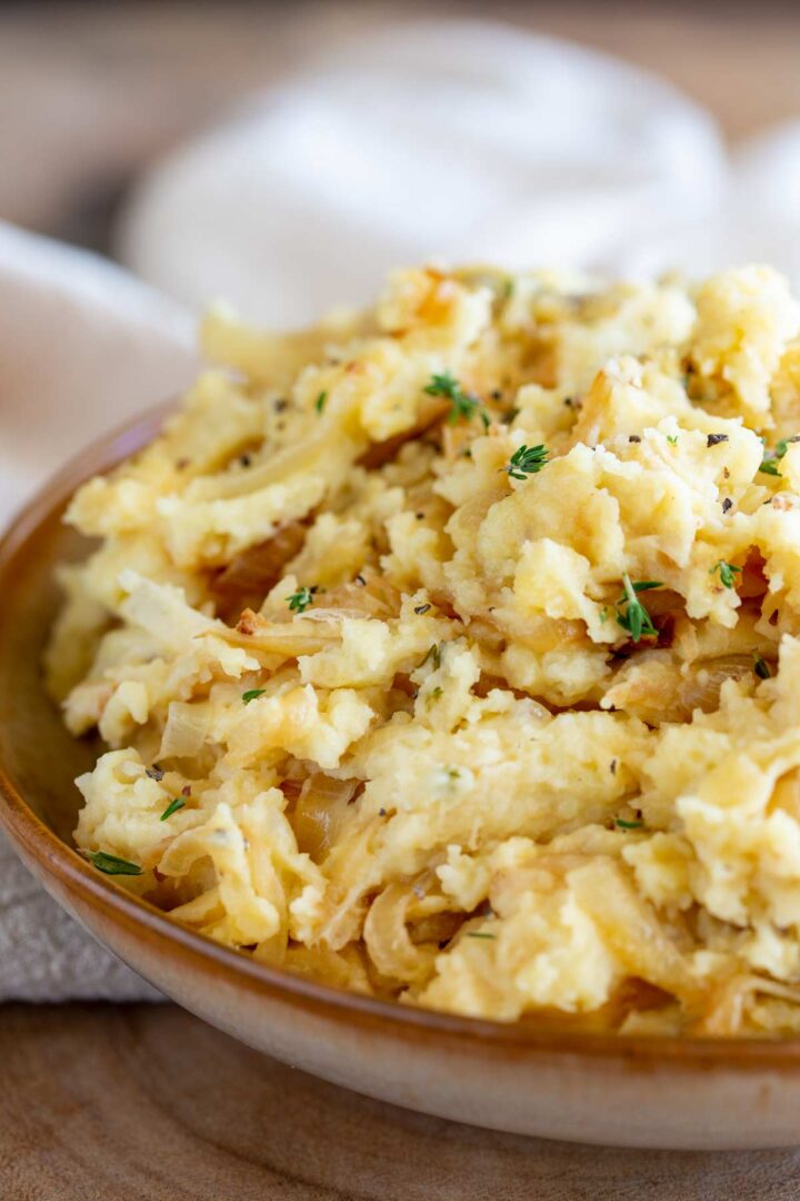 Caramelized Onion Mashed Potatoes Sprinkles and Sprouts