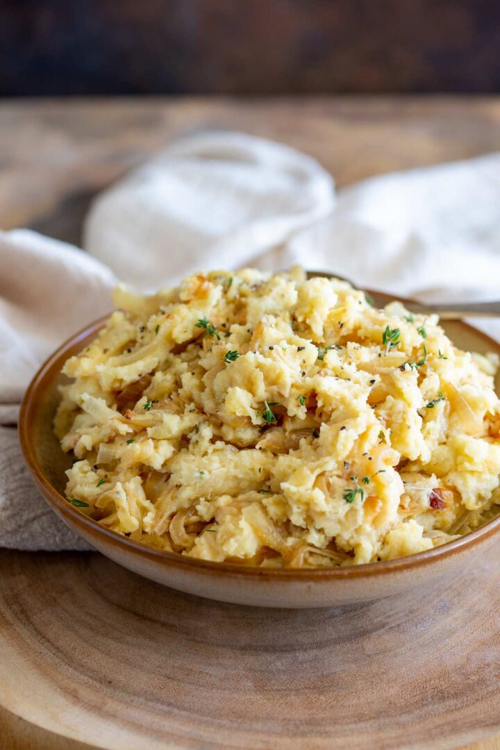 Caramelized Onion Mashed Potatoes Sprinkles and Sprouts