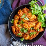 pinterest image: Chicken Bhuna with text overlaid