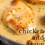 Pinterest image: picture of Chicken and Gravy with text overlaid