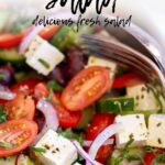 pin image: Greek Salad picture with text overlaid