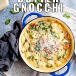 pinterest image: tuscan butter gnocchi with text overlay