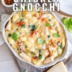 pin image: Tuscan Chicken Gnocchi with text overlaid