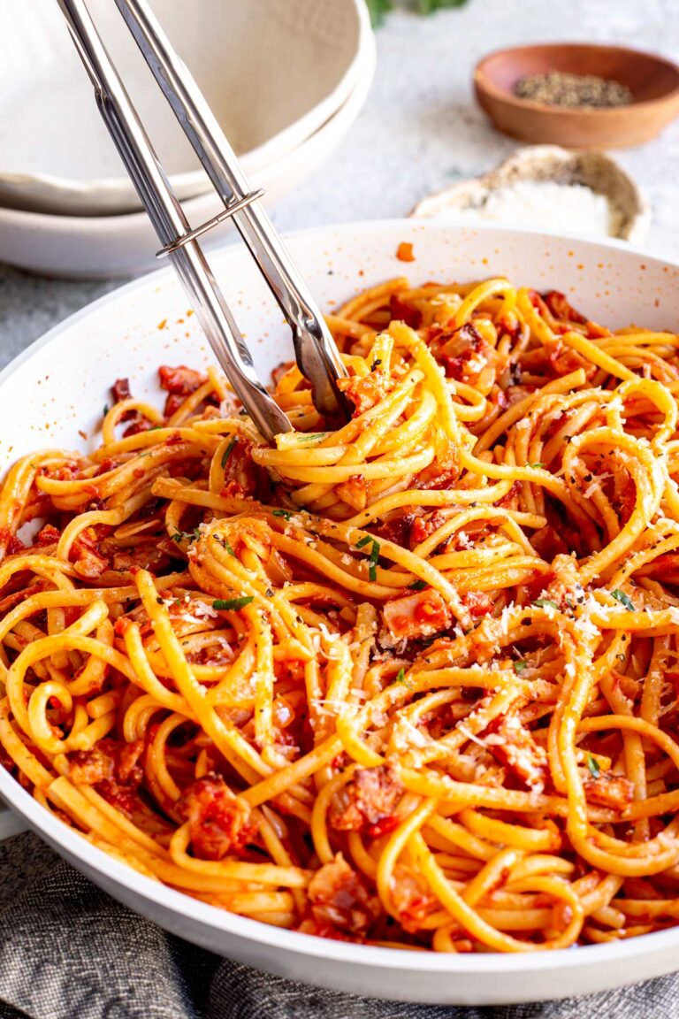 Bacon Tomato Pasta Sprinkles and Sprouts