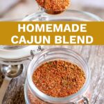 pin image: Cajun seasoning blend with text overlaid on it
