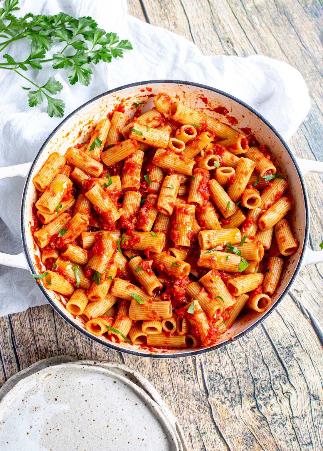 Rigatoni Arrabbiata - Sprinkles and Sprouts