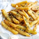 pin image: a picture of Furikake Fries with text overlaid