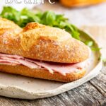pin image: jambon beurre on a plate with text overlaid