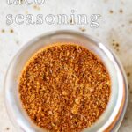 pin image: chicken taco seasoning with text overlaid