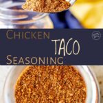 pin image: chicken taco seasoning with text overlaid