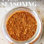 pin image: chicken taco seasoning with text overlaid