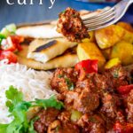 pin image: Pork curry with text overlaid
