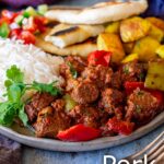 pin image: Pork curry with text overlaid