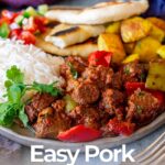 pin image: Pork curry with text overlaid