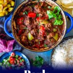 pin image: Pork curry with text overlaid