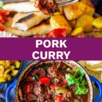 pin image: Pork curry with text overlaid