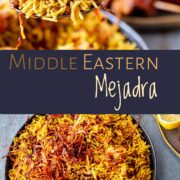 pin image: two pictures of Mejadra with text overlaid in the middle