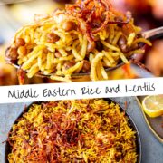 pin image: two pictures of Mejadra with text overlaid in the middle