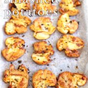 pin image: 12 crispy smashed potatoes with text overlaid