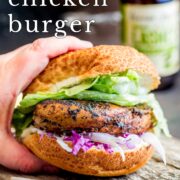 pin image: Peri peri Chicken Burger with text overlaid