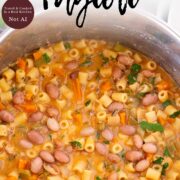 Pin Image: Pasta e Fagioli in a pan with text overlaid