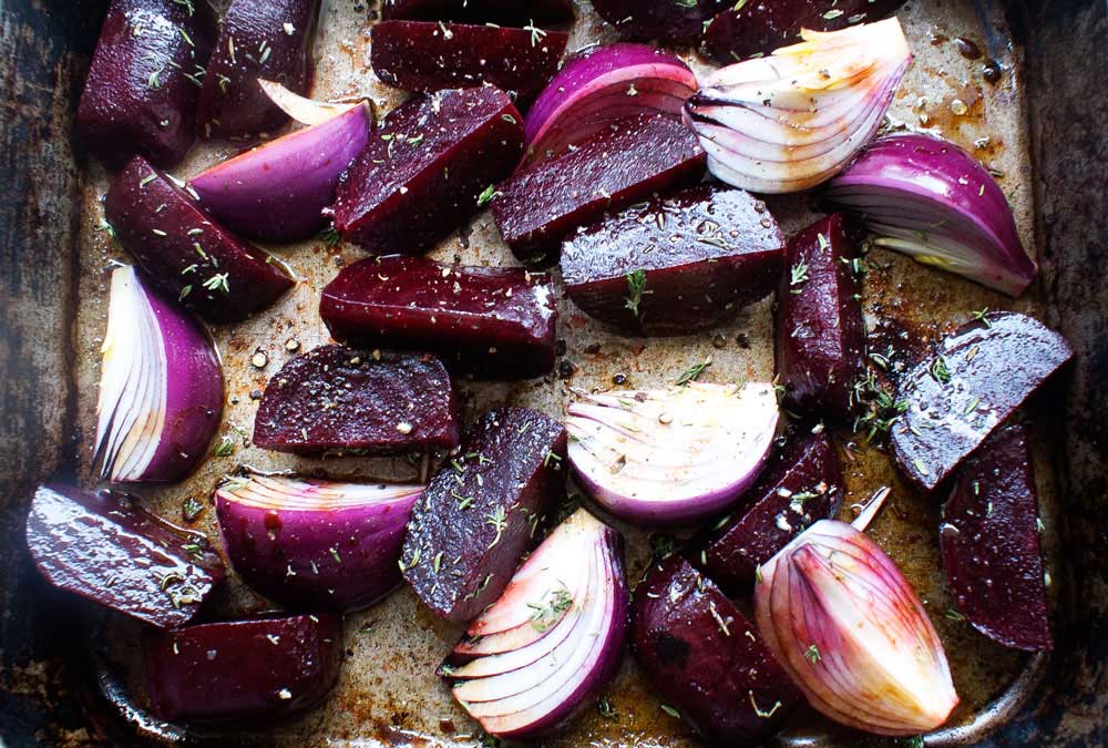 Balsamic onion and beetroot bake. A delicious and naturally sweet side dish that is perfect for serving with grilled meats.