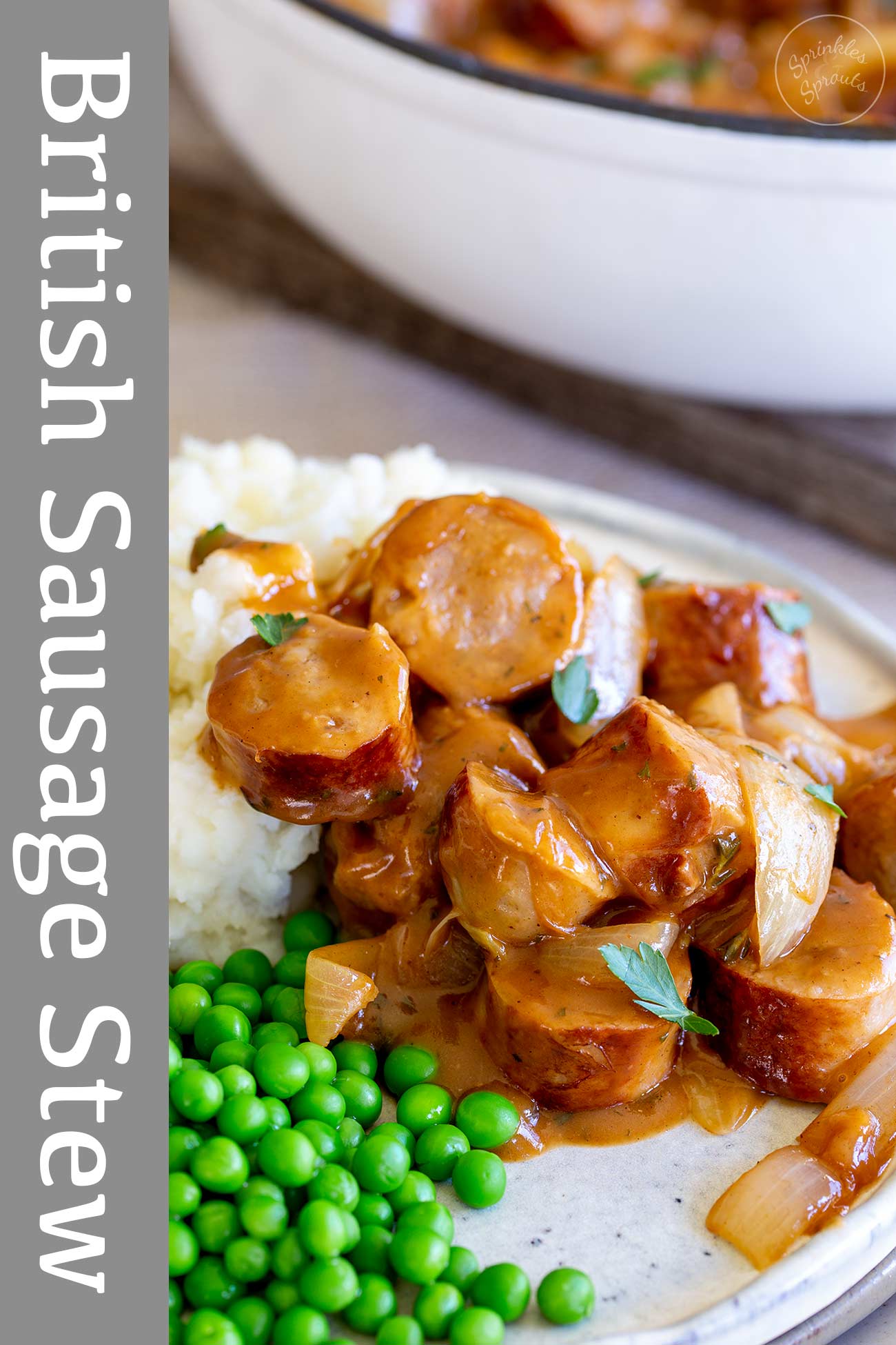 PINTEREST IMAGE: Sausage stew with text overlay