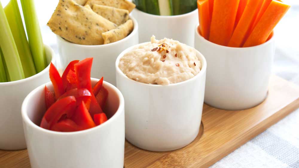 White Bean Dip. Store cupboard ingredients are used to create this delicious and easy bean dip. A vegan, gluten free, dairy free, sugar free, egg free and nut free appetiser.