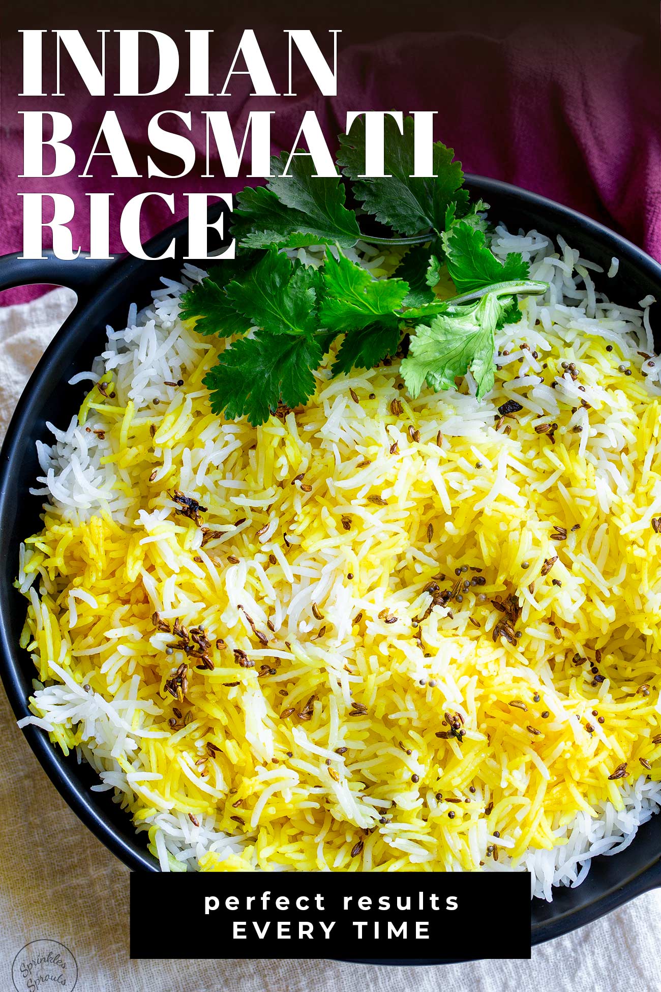 PINTEREST IMAGE: Basmati rice with text overlay